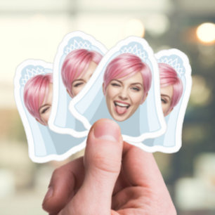 Funny Bride Face – Custom Photo with Veil & Tiara