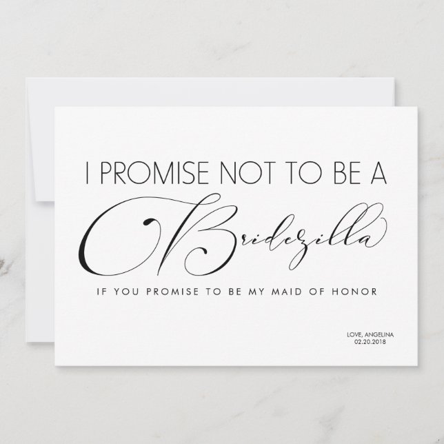 Funny Bridesmaid / Maid of Honour BRIDEZILLA Invitation (Front)