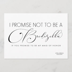 Funny Bridesmaid / Maid of Honour BRIDEZILLA Invitation