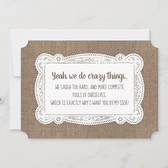 Funny Bridesmaid / Maid of Honour Proposal Invitation (Front)