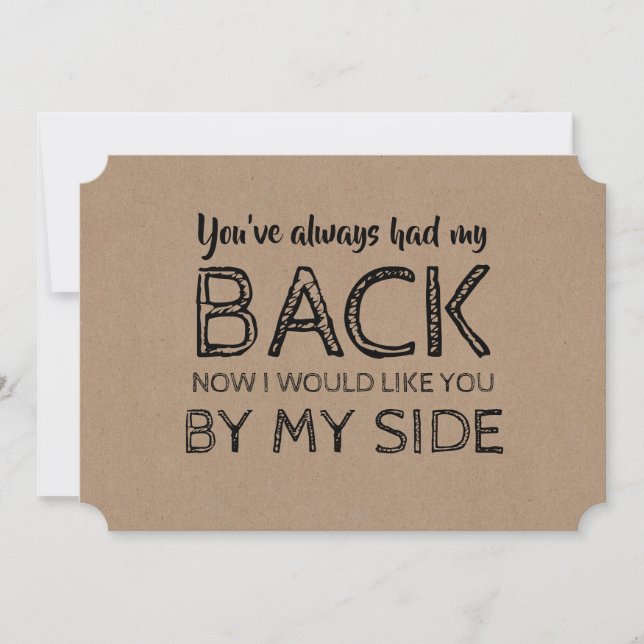 Funny Bridesmaid or Maid of Honour By My Side Invitation (Front)