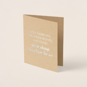 Funny Bridesmaid or Maid of Honour Foil Card