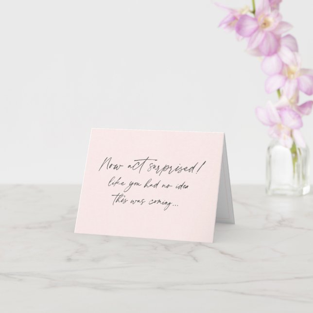 Funny Bridesmaid proposal, blush pink simple Card (Orchid)