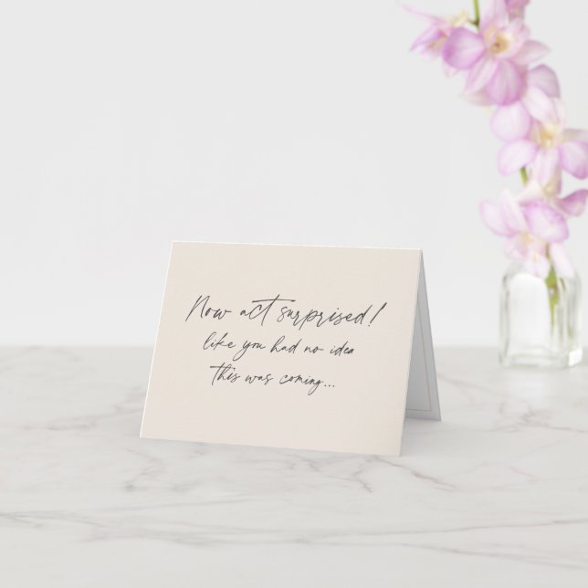 Funny Bridesmaid proposal, champagne ivory simple Card (Orchid)