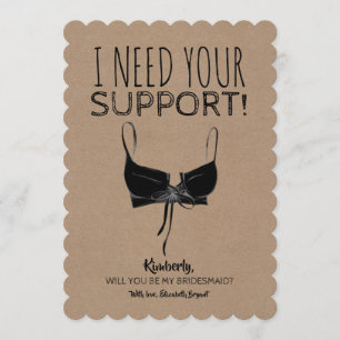 Funny Bridesmaid Proposal Need Support Invitation