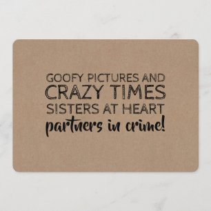 Funny Bridesmaid Proposal Partners in Crime Invitation