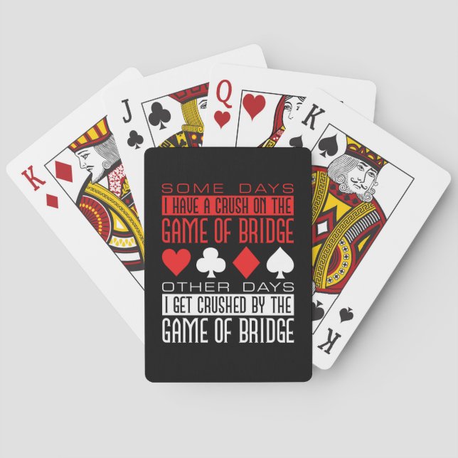 Funny Bridge Player Crushed by Game Playing Cards (Back)