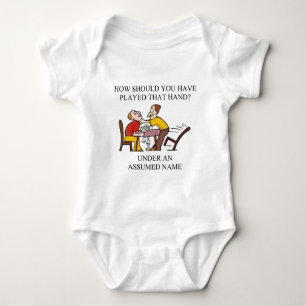 funny bridge player joke design baby bodysuit