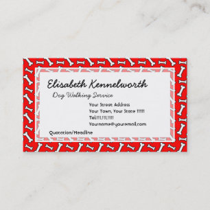 Funny Bright Red Dog Bone Pattern for Dog Lovers Business Card
