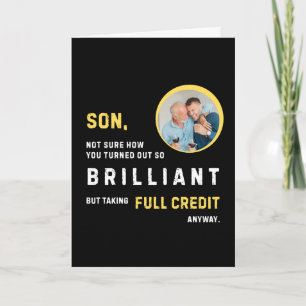 Funny Brilliant Son Photo Birthday Card