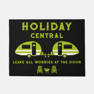 Funny British Caravanning Front Doormat