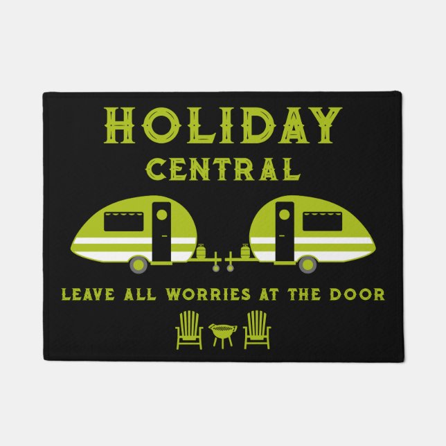 Funny British Caravanning Front Doormat (Front)