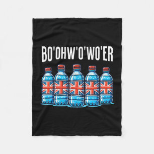 Funny British Vacation Bottle Of Water And Britain Fleece Blanket