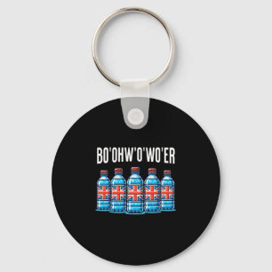 Funny British Vacation Bottle Of Water And Britain Key Ring