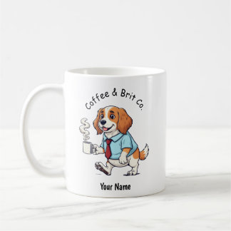Funny Brittany Spaniel Dog Business Suit Coffee Mug