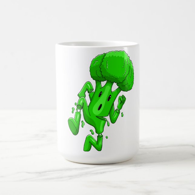 Funny Broccoli Cartoon Coffee Mug (Center)