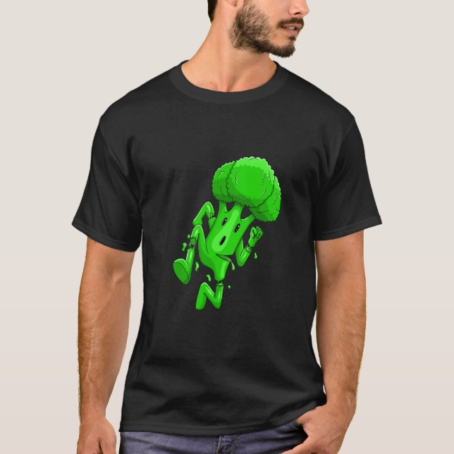 Funny Broccoli Cartoon T-Shirt (Front)