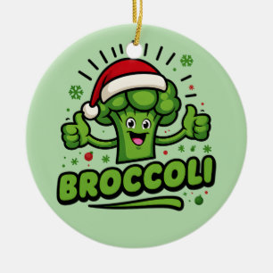 Funny Broccoli Christmas Kids Toddler Xmas Ceramic Ornament