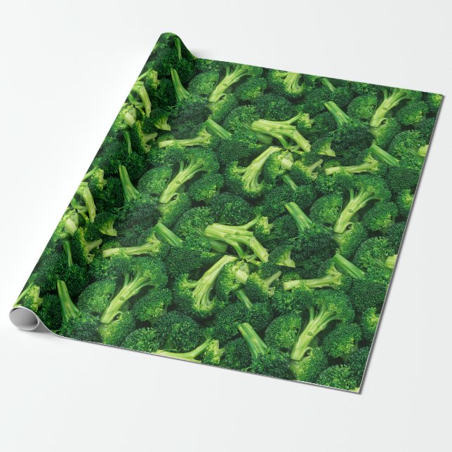 Funny, Broccoli Florets, Custom Wrapping Paper (Unrolled)