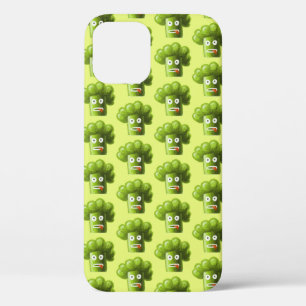 Funny Broccoli Green Cartoon Pattern Vegetarian iPhone 12 Case