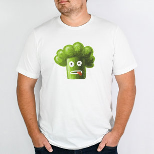 Funny Broccoli Pattern Vegan Vegetarian T-Shirt