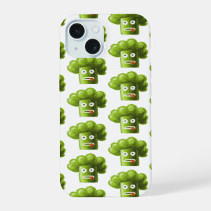 Funny Broccoli Pattern Vegetarian Vegan iPhone 15 Case