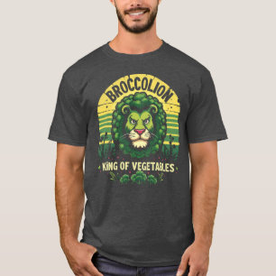 Funny Broccolion Lion Broccoli Hybrid Retro T-Shirt