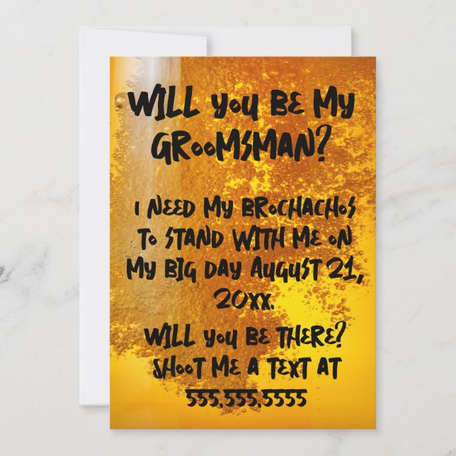 Funny Brochacho Beer Invitation (Front)