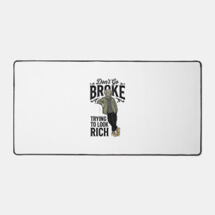 Funny Broke But Rich Vibes Vintage Dog Shirt Desig Desk Mat