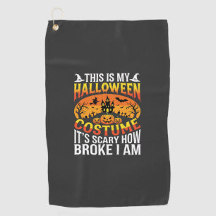 Funny Broke Halloween Costume Haunted House Design Golf Towel