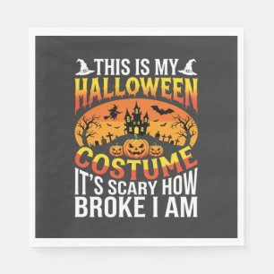 Funny Broke Halloween Costume Haunted House Design Napkin