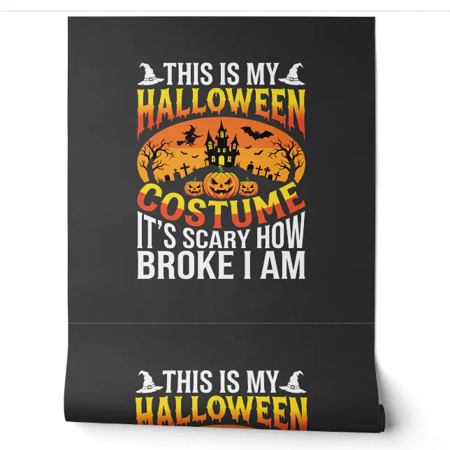 Funny Broke Halloween Costume Haunted House Design Wallpaper | Zazzle
