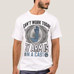Funny Broken Arm Cast Vintage T-Shirt Design_1