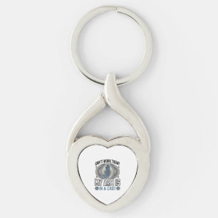 Funny Broken Arm Cast Vintage T-Shirt Design_1 Key Ring