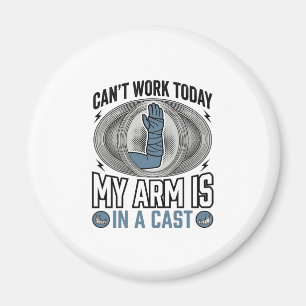 Funny Broken Arm Cast Vintage T-Shirt Design_1 Magnet