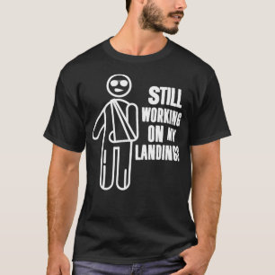 Funny Broken Arm Gift Working on Landings Kids T-Shirt