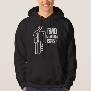 Funny Broken Leg Ankle Knee Foot Gift - Bad Landin Hoodie