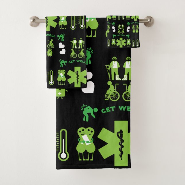 Funny Broken Leg Get Wel Bath Towel Set (Insitu)