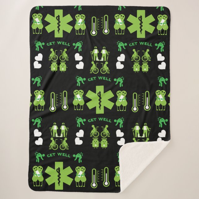 Funny Broken Leg Get Wel Sherpa Blanket (Front)