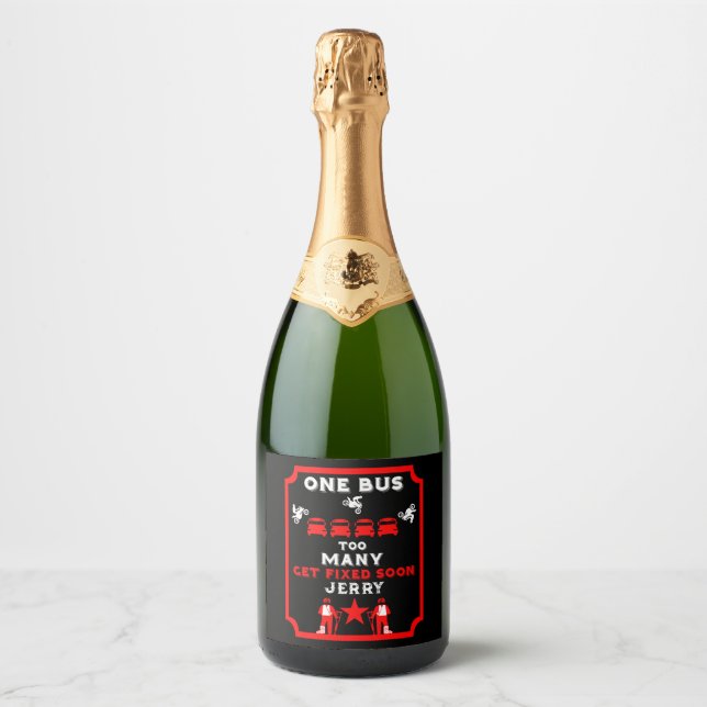 Funny Broken Leg Get Well Sparkling Wine Label (Front)
