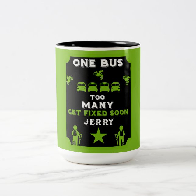 Funny Broken Leg Get Well Two-Tone Coffee Mug (Center)