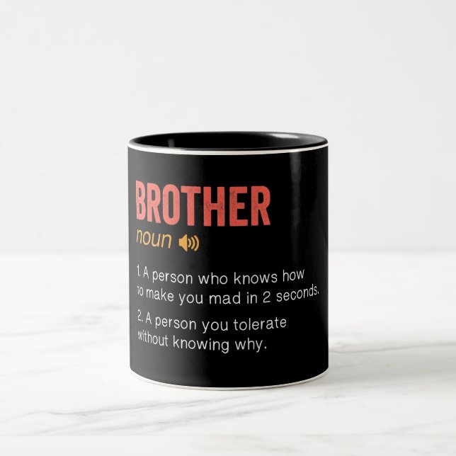 Funny Brother Definition    Two-Tone Coffee Mug (Center)