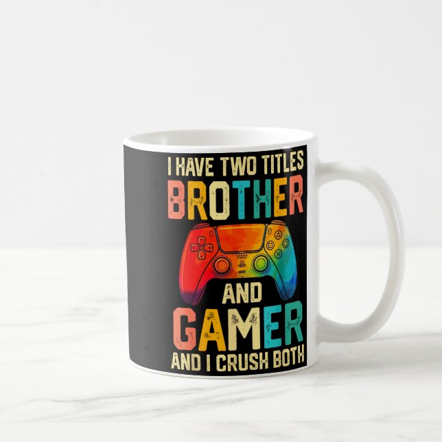 Funny Brother Gamer Graphic Tee Men Boys Teens Vid Coffee Mug (Right)
