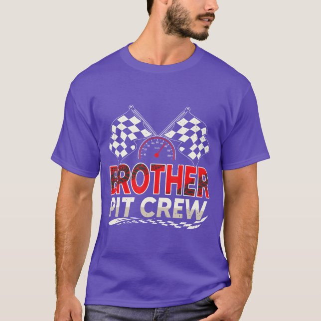 Funny Brother Pit Crew Race Car Lover Racing Famil T-Shirt (Front)
