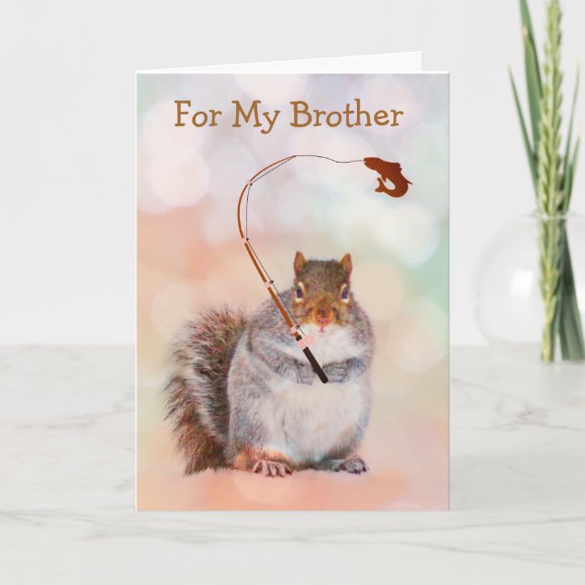 Funny Brother Squirrel Birthday Card (Front)