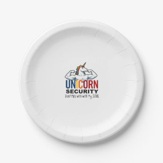 Funny Brother Unicorn Security Dont Mess With My S Paper Plate