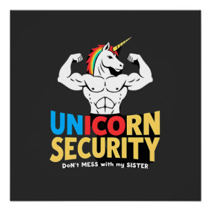 Funny Brother Unicorn Security Dont Mess With My S Poster