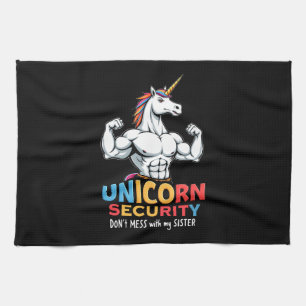 Funny Brother Unicorn Security Dont Mess With My S Tea Towel