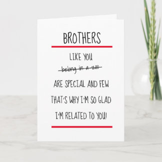 Funny Brothers Insulting Verse Birthday Card