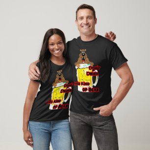 Funny Brown Bear taking a Bath in a Mug of Beer on T-Shirt